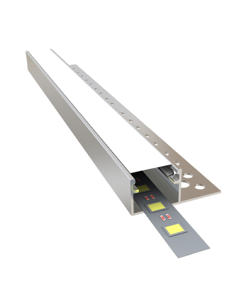 10x15 cm Ters Tek Kanatlı Trimless Alçıpan Profili uygulama