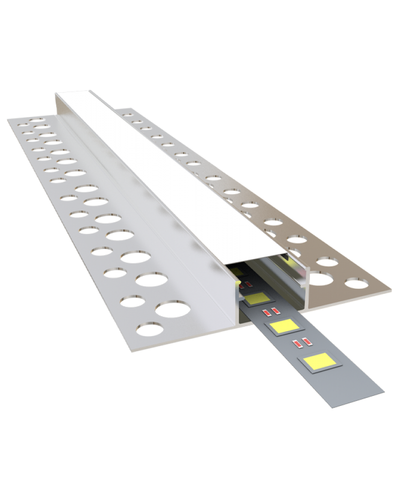 12x18 cm Ters Trimless Alçıpan Led Profili uygulama